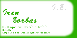 iren borbas business card